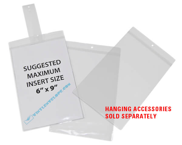 6 1/4 x 10" Clear vinyl hanging tag holder